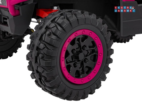 KCK buggy na akumulator - różowy, 4x50W 24V/9Ah, pilot, ekoskóra, EVA, MP3, Bluetooth [XMX-639]