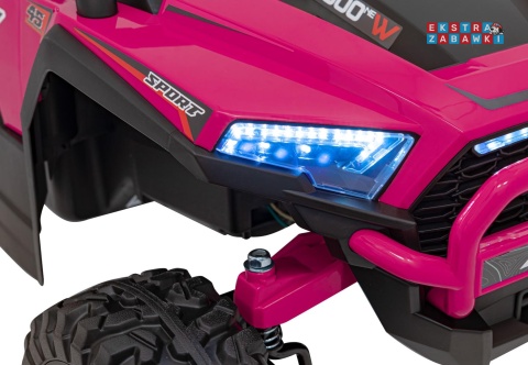 KCK buggy na akumulator - różowy, 4x50W 24V/9Ah, pilot, ekoskóra, EVA, MP3, Bluetooth [XMX-639]