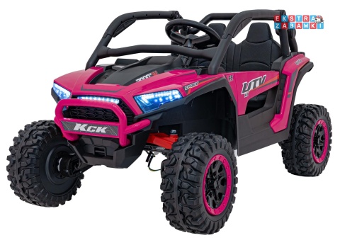 KCK buggy na akumulator - różowy, 4x50W 24V/9Ah, pilot, ekoskóra, EVA, MP3, Bluetooth [XMX-639]