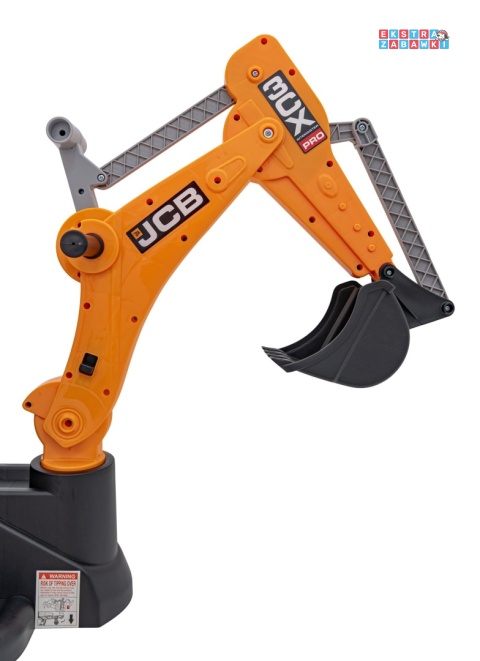 Koparka 2w1 JCB z łyżką na akumulator - żółty, 2x35W 12V/10Ah, pilot, klakson, wolny start, pasy [BDM0960B]