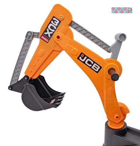 Koparka 2w1 JCB z łyżką na akumulator - żółty, 2x35W 12V/10Ah, pilot, klakson, wolny start, pasy [BDM0960B]
