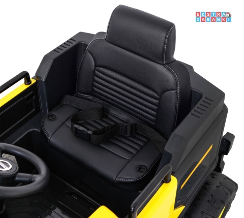 Koparka Volvo z ruchomą łyżką na akumulator - żółty, 2x35W 12V/14Ah, pilot, EVA, wolny start, LED, 2 baseniki [DK-VE888]