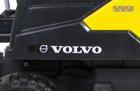 Koparka Volvo z ruchomą łyżką na akumulator - żółty, 2x35W 12V/14Ah, pilot, EVA, wolny start, LED, 2 baseniki [DK-VE888]