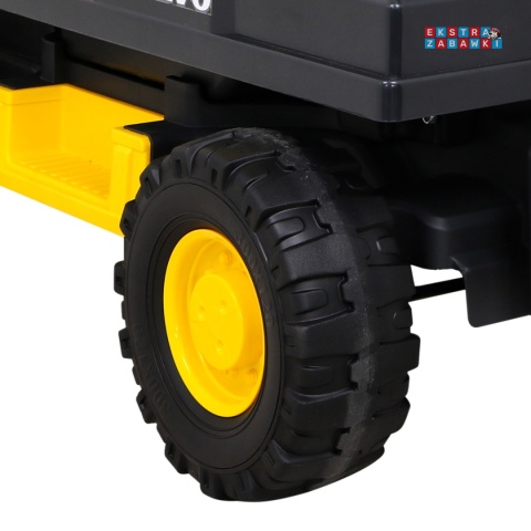 Koparka Volvo z ruchomą łyżką na akumulator - żółty, 2x35W 12V/14Ah, pilot, EVA, wolny start, LED, 2 baseniki [DK-VE888]