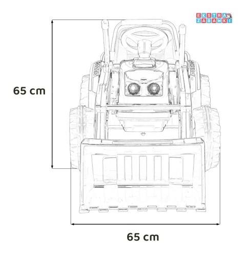 Koparka traktor na akumulator - zielony, 2x35W 12V/7Ah, Bluetooth, ekoskóra, pilot, pasy [HL389]