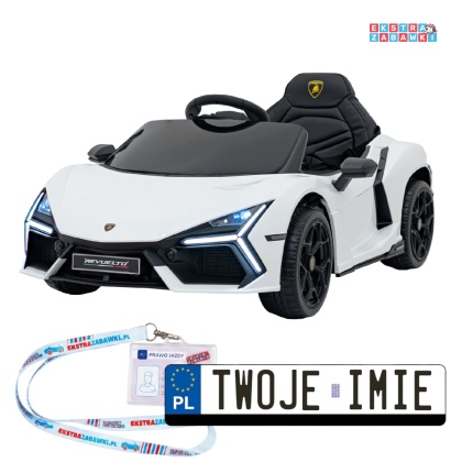 Lamborghini Revuelto na akumulator - biały, 4x4, 2x45W i 2x35W, 12V/9Ah, pilot, ekoskóra, EVA [QLS-8603]