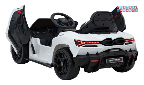 Lamborghini Revuelto na akumulator - biały, 4x4, 2x45W i 2x35W, 12V/9Ah, pilot, ekoskóra, EVA [QLS-8603]