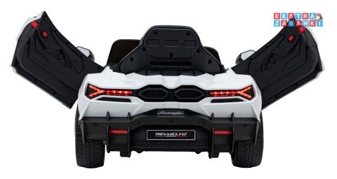 Lamborghini Revuelto na akumulator - biały, 4x4, 2x45W i 2x35W, 12V/9Ah, pilot, ekoskóra, EVA [QLS-8603]