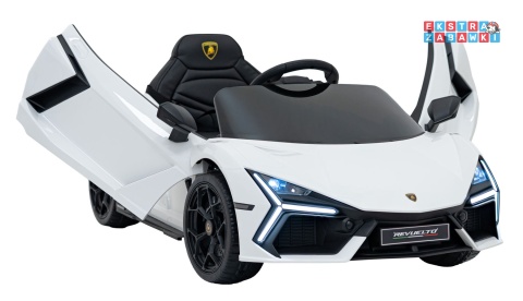 Lamborghini Revuelto na akumulator - biały, 4x4, 2x45W i 2x35W, 12V/9Ah, pilot, ekoskóra, EVA [QLS-8603]