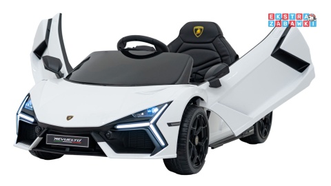 Lamborghini Revuelto na akumulator - biały, 4x4, 2x45W i 2x35W, 12V/9Ah, pilot, ekoskóra, EVA [QLS-8603]