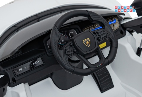 Lamborghini Revuelto na akumulator - biały, 4x4, 2x45W i 2x35W, 12V/9Ah, pilot, ekoskóra, EVA [QLS-8603]