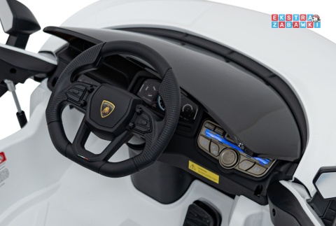 Lamborghini Revuelto na akumulator - biały, 4x4, 2x45W i 2x35W, 12V/9Ah, pilot, ekoskóra, EVA [QLS-8603]