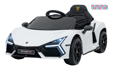 Lamborghini Revuelto na akumulator - biały, 4x4, 2x45W i 2x35W, 12V/9Ah, pilot, ekoskóra, EVA [QLS-8603]