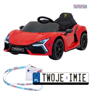 Lamborghini Revuelto na akumulator - czerwony, 4x4, 2x45W i 2x35W, 12V/9Ah, pilot, ekoskóra, EVA [QLS-8603]