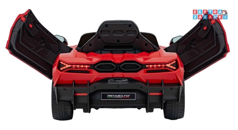 Lamborghini Revuelto na akumulator - czerwony, 4x4, 2x45W i 2x35W, 12V/9Ah, pilot, ekoskóra, EVA [QLS-8603]