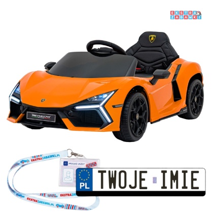 Lamborghini Revuelto na akumulator - pomarańczowy, 4x4, 2x45W i 2x35W, 12V/9Ah, pilot, ekoskóra, EVA [QLS-8603]