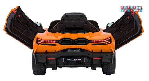 Lamborghini Revuelto na akumulator - pomarańczowy, 4x4, 2x45W i 2x35W, 12V/9Ah, pilot, ekoskóra, EVA [QLS-8603]