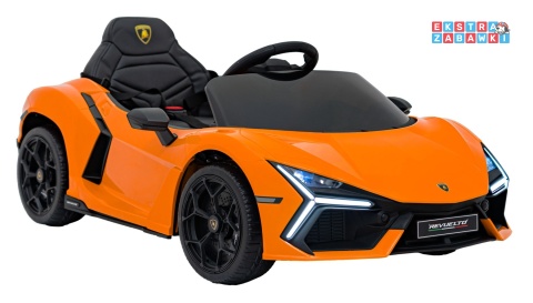 Lamborghini Revuelto na akumulator - pomarańczowy, 4x4, 2x45W i 2x35W, 12V/9Ah, pilot, ekoskóra, EVA [QLS-8603]