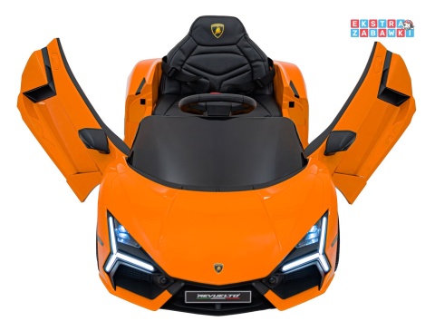Lamborghini Revuelto na akumulator - pomarańczowy, 4x4, 2x45W i 2x35W, 12V/9Ah, pilot, ekoskóra, EVA [QLS-8603]