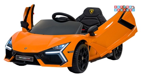 Lamborghini Revuelto na akumulator - pomarańczowy, 4x4, 2x45W i 2x35W, 12V/9Ah, pilot, ekoskóra, EVA [QLS-8603]