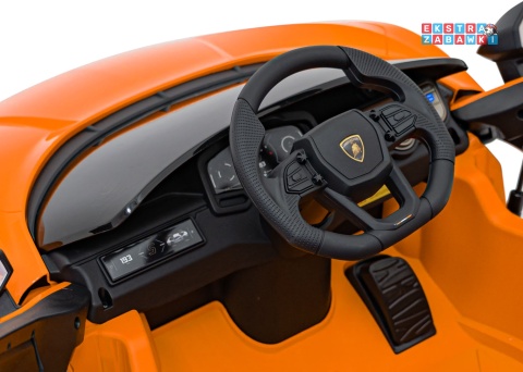 Lamborghini Revuelto na akumulator - pomarańczowy, 4x4, 2x45W i 2x35W, 12V/9Ah, pilot, ekoskóra, EVA [QLS-8603]