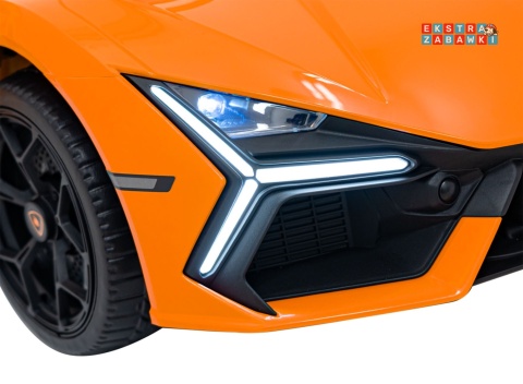 Lamborghini Revuelto na akumulator - pomarańczowy, 4x4, 2x45W i 2x35W, 12V/9Ah, pilot, ekoskóra, EVA [QLS-8603]