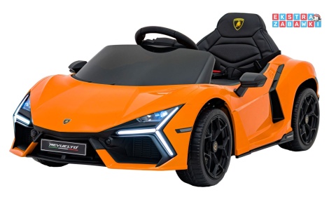 Lamborghini Revuelto na akumulator - pomarańczowy, 4x4, 2x45W i 2x35W, 12V/9Ah, pilot, ekoskóra, EVA [QLS-8603]