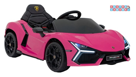 Lamborghini Revuelto na akumulator - różowy, 4x4, 2x45W i 2x35W, 12V/9Ah, pilot, ekoskóra, EVA [QLS-8603]