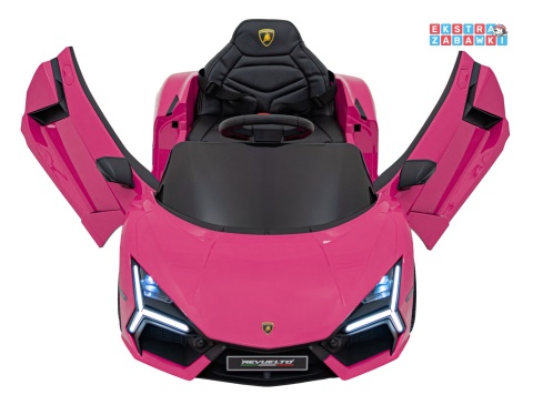Lamborghini Revuelto na akumulator - różowy, 4x4, 2x45W i 2x35W, 12V/9Ah, pilot, ekoskóra, EVA [QLS-8603]