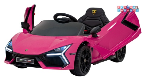 Lamborghini Revuelto na akumulator - różowy, 4x4, 2x45W i 2x35W, 12V/9Ah, pilot, ekoskóra, EVA [QLS-8603]