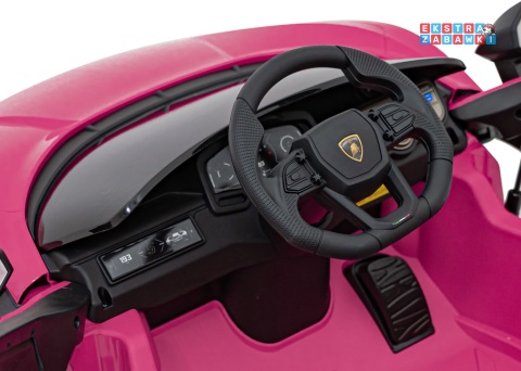 Lamborghini Revuelto na akumulator - różowy, 4x4, 2x45W i 2x35W, 12V/9Ah, pilot, ekoskóra, EVA [QLS-8603]