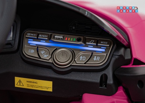 Lamborghini Revuelto na akumulator - różowy, 4x4, 2x45W i 2x35W, 12V/9Ah, pilot, ekoskóra, EVA [QLS-8603]