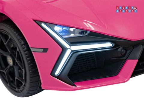 Lamborghini Revuelto na akumulator - różowy, 4x4, 2x45W i 2x35W, 12V/9Ah, pilot, ekoskóra, EVA [QLS-8603]