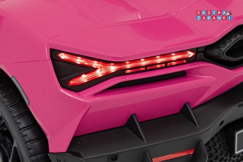 Lamborghini Revuelto na akumulator - różowy, 4x4, 2x45W i 2x35W, 12V/9Ah, pilot, ekoskóra, EVA [QLS-8603]