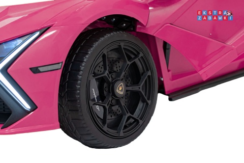 Lamborghini Revuelto na akumulator - różowy, 4x4, 2x45W i 2x35W, 12V/9Ah, pilot, ekoskóra, EVA [QLS-8603]