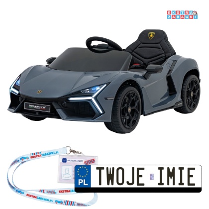 Lamborghini Revuelto na akumulator - szary, 4x4, 2x45W i 2x35W, 12V/9Ah, pilot, ekoskóra, EVA [QLS-8603]