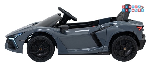 Lamborghini Revuelto na akumulator - szary, 4x4, 2x45W i 2x35W, 12V/9Ah, pilot, ekoskóra, EVA [QLS-8603]