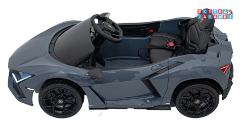 Lamborghini Revuelto na akumulator - szary, 4x4, 2x45W i 2x35W, 12V/9Ah, pilot, ekoskóra, EVA [QLS-8603]