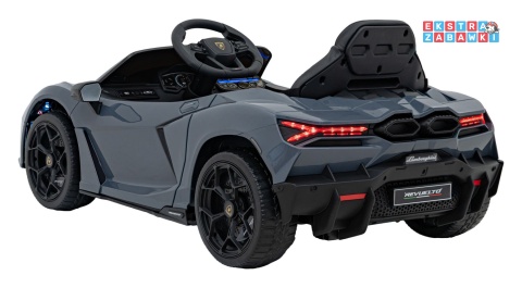 Lamborghini Revuelto na akumulator - szary, 4x4, 2x45W i 2x35W, 12V/9Ah, pilot, ekoskóra, EVA [QLS-8603]