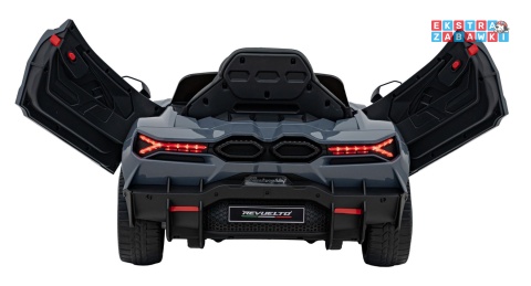 Lamborghini Revuelto na akumulator - szary, 4x4, 2x45W i 2x35W, 12V/9Ah, pilot, ekoskóra, EVA [QLS-8603]