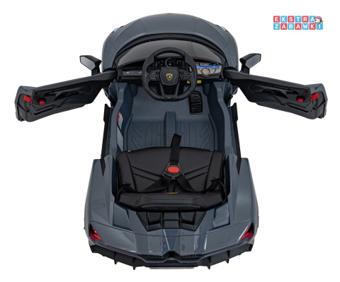 Lamborghini Revuelto na akumulator - szary, 4x4, 2x45W i 2x35W, 12V/9Ah, pilot, ekoskóra, EVA [QLS-8603]