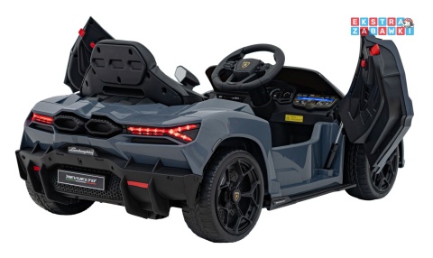 Lamborghini Revuelto na akumulator - szary, 4x4, 2x45W i 2x35W, 12V/9Ah, pilot, ekoskóra, EVA [QLS-8603]