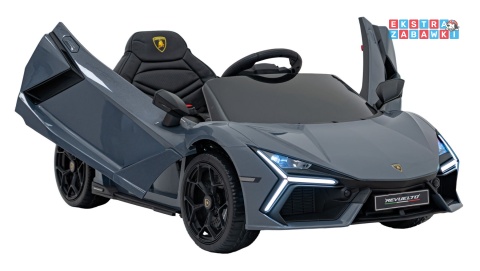 Lamborghini Revuelto na akumulator - szary, 4x4, 2x45W i 2x35W, 12V/9Ah, pilot, ekoskóra, EVA [QLS-8603]