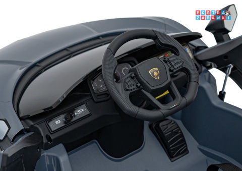 Lamborghini Revuelto na akumulator - szary, 4x4, 2x45W i 2x35W, 12V/9Ah, pilot, ekoskóra, EVA [QLS-8603]