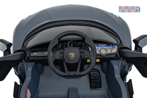 Lamborghini Revuelto na akumulator - szary, 4x4, 2x45W i 2x35W, 12V/9Ah, pilot, ekoskóra, EVA [QLS-8603]