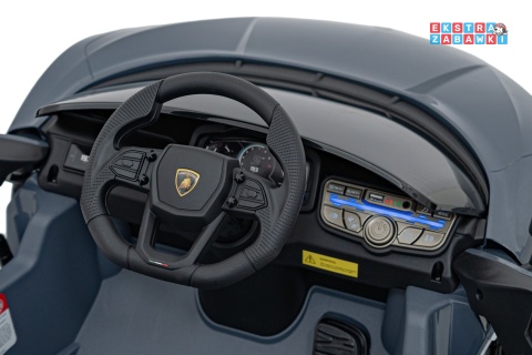 Lamborghini Revuelto na akumulator - szary, 4x4, 2x45W i 2x35W, 12V/9Ah, pilot, ekoskóra, EVA [QLS-8603]