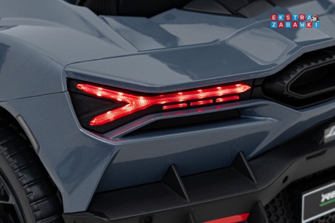 Lamborghini Revuelto na akumulator - szary, 4x4, 2x45W i 2x35W, 12V/9Ah, pilot, ekoskóra, EVA [QLS-8603]