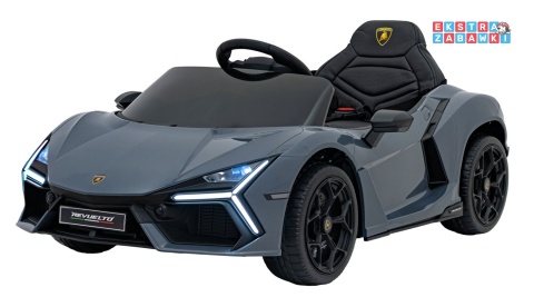 Lamborghini Revuelto na akumulator - szary, 4x4, 2x45W i 2x35W, 12V/9Ah, pilot, ekoskóra, EVA [QLS-8603]