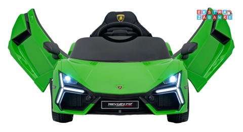 Lamborghini Revuelto na akumulator - zielony, 4x4, 2x45W i 2x35W, 12V/9Ah, pilot, ekoskóra, EVA [QLS-8603]