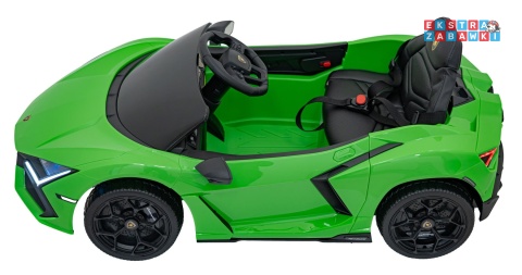 Lamborghini Revuelto na akumulator - zielony, 4x4, 2x45W i 2x35W, 12V/9Ah, pilot, ekoskóra, EVA [QLS-8603]